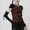 PUNK RAVE Barbie Blood Top Set [BLACK/RED] -AKUMU INK shop emo red and black top
