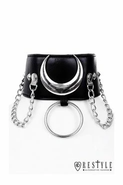 RESTYLE Made Under Moonlight Choker -AKUMU INK shop eng pl Black gothic Moon Choker IRON MOON COLLAR 1750 1copy