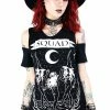 RESTYLE Squad Goals Cold Shoulder T-Shirt 1 RESTYLE Squad Goals Cold Shoulder T-Shirt -AKUMU INK shop eng pl Black witches cold shoulder T shirt Squad Goals 1842 2