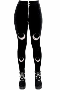 RESTYLE Double Crescent Velvet Leggings