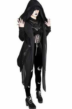 RESTYLE Double Crescent Velvet Leggings -AKUMU INK shop eng pl DOUBLE CRESCENT VELVET LEGGINGS gothic black leggings 1975 6