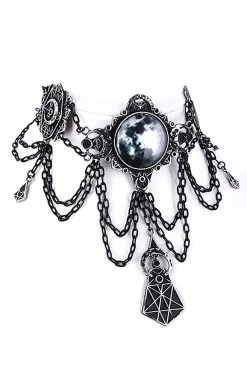 RESTYLE Moon Geometry Choker -AKUMU INK shop eng pl Moon collar Full moon moon phases crescent MOON GEOMETRY CHOKER 1499 4 1