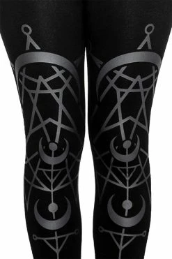RESTYLE Twin Moon Leggings -AKUMU INK shop eng pl TWIN MOON Gothic LEGGINGS with moon print 1974 5copy
