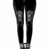 RESTYLE Velvet Moon Flocking Leggings 2 RESTYLE Velvet Moon Flocking Leggings -AKUMU INK shop eng pl Velvet Mesh Leggings Cathedral crescent moons 2178 1