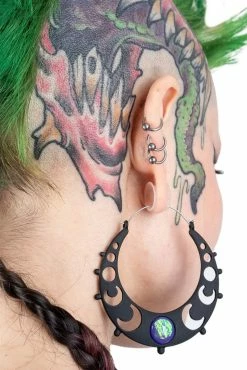 Too Fast Phases Of The Moon Gem Hoop Earrings -AKUMU INK shop ettgete