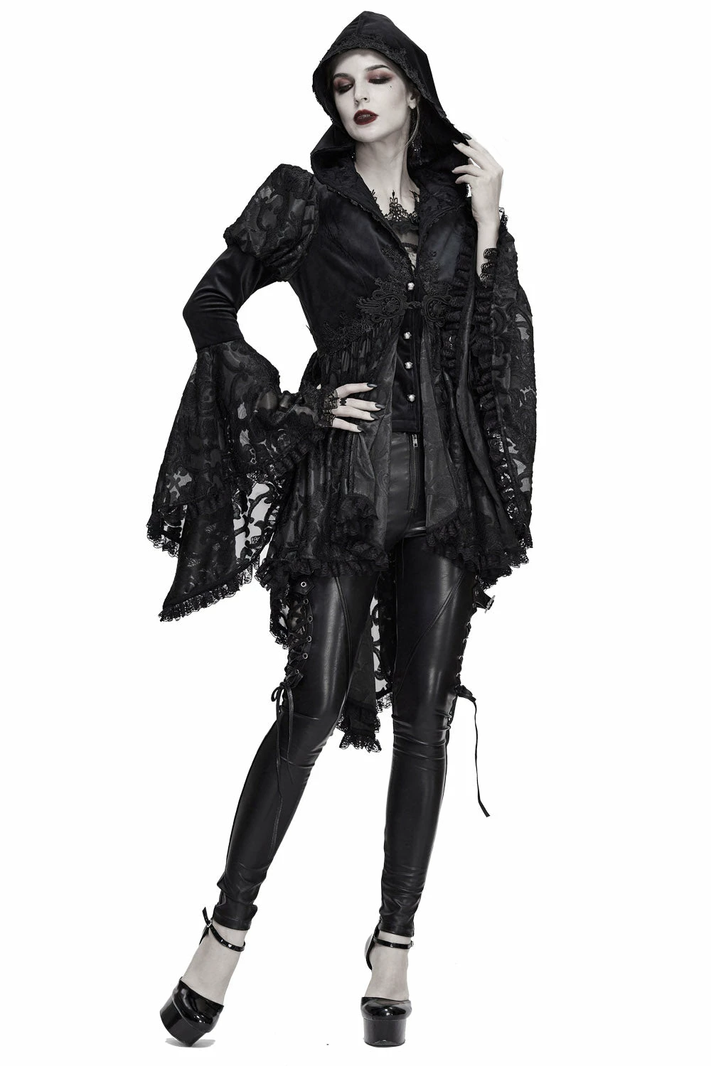 DEVIL FASHION Witcheress Floral Lace Tailcoat 6 DEVIL FASHION Witcheress Floral Lace Tailcoat - Image 4