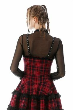 DARK IN LOVE Cross My Heart Mesh Crop Top -AKUMU INK shop fdsdfsfscopy