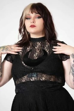 KILLSTAR Moon Rays Lace Crop Top 15 KILLSTAR Moon Rays Lace Crop Top -AKUMU INK shop fdsfs