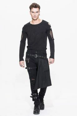 DEVIL FASHION Death Dealer Distressed Pants 15 DEVIL FASHION Death Dealer Distressed Pants -AKUMU INK shop ff7a3610copy