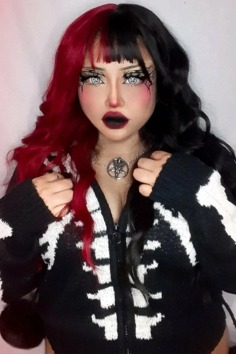 Too Fast Bony Skeleton Cardigan Zip Up Sweater 14 Too Fast Bony Skeleton Cardigan Zip Up Sweater - Image 12