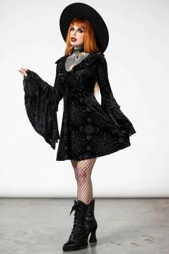 KILLSTAR Celestite Long Sleeve Burnout Dress