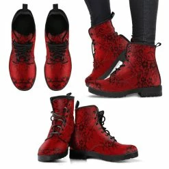 Gallery Serpentine Red + Black Gothic Lace Print Vegan Boots, FREE Shipping -AKUMU INK shop front 4 1024x1024 2x 7a6b8b34 8872 4084 b8de 645e6cab43cf