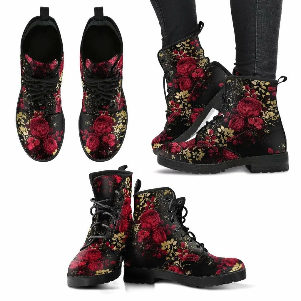 Gallery Serpentine Red Roses Vegan Boots, FREE Shipping 7 Gallery Serpentine Red Roses Vegan Boots, FREE Shipping - Image 5