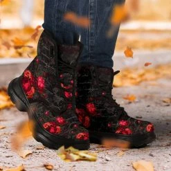 Gallery Serpentine Red Roses French Script Chunky Boots, FREE Shipping -AKUMU INK shop front 5 1024x1024 2x 41ca3726 c75b 401b 867d b86a91112dba