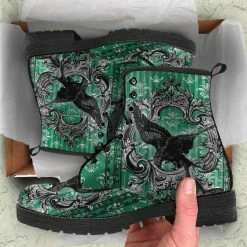 Gallery Serpentine RAVEN Gothic Green, Vegan Women's Boots, FREE Shipping -AKUMU INK shop front 5 1024x1024 2x c4ee2c6e be73 4ee5 9efe 5914d2996417