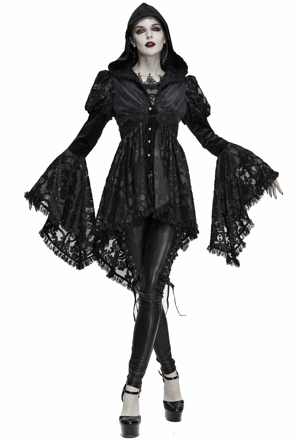 DEVIL FASHION Witcheress Floral Lace Tailcoat 5 DEVIL FASHION Witcheress Floral Lace Tailcoat - Image 3