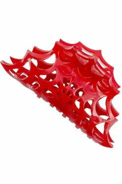 Kreepsville Spiderweb Hair Claw Clip [RED]