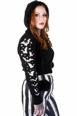 Too Fast Stars And Bats Zip Up Cardigan Sweater -AKUMU INK shop gdffdddd