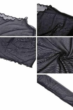 DARK IN LOVE Cross My Heart Mesh Crop Top -AKUMU INK shop gdfgfdhgd