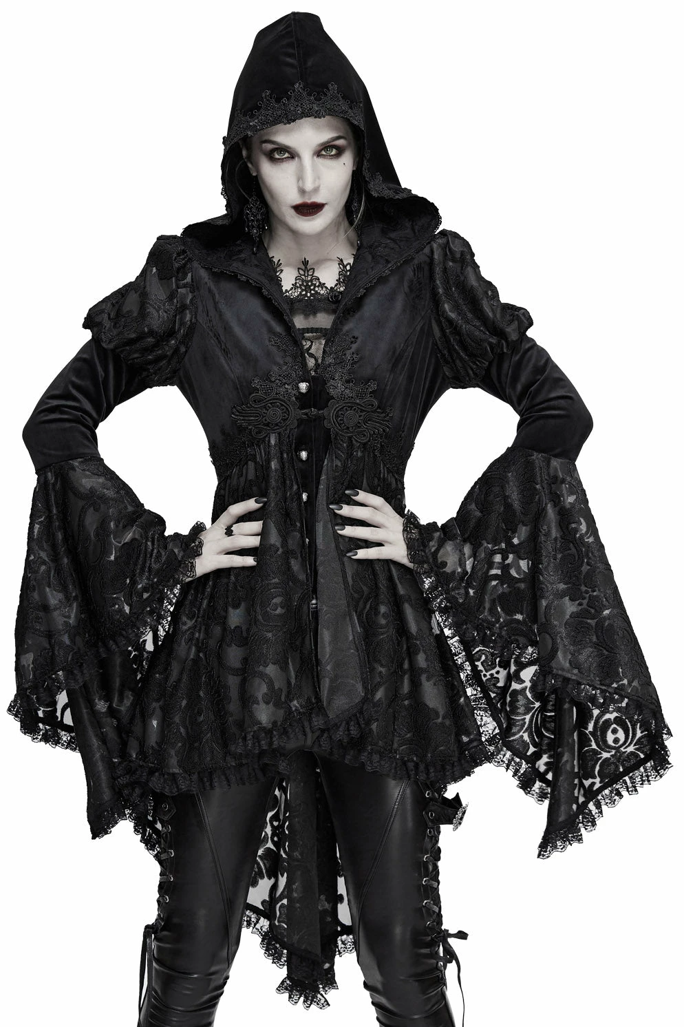 DEVIL FASHION Witcheress Floral Lace Tailcoat 9 DEVIL FASHION Witcheress Floral Lace Tailcoat - Image 7