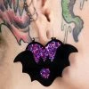 Too Fast Purple Heart Bat Hoop Earrings -AKUMU INK shop gdteteteterte