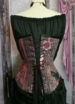 Gallery Serpentine Corsetry Gothic Memento Over Bust Corset, Custom Sized -AKUMU INK shop goth memento back