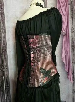 Gallery Serpentine Corsetry Gothic Memento Over Bust Corset, Custom Sized -AKUMU INK shop gothic memento side back2