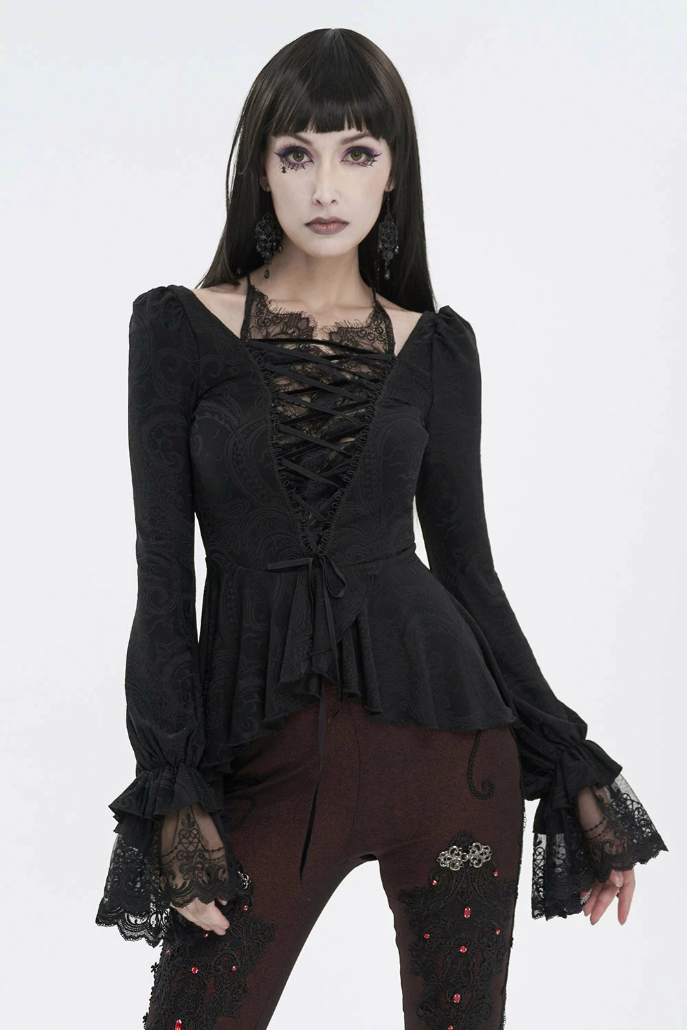 DEVIL FASHION Romantic Goth Ruffles Top 4 DEVIL FASHION Romantic Goth Ruffles Top - Image 2