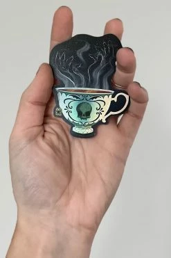 Elissa Marie Creative Witch's Brew Holographic Sticker -AKUMU INK shop gothic teaparty sticker