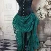 Gallery Serpentine Green Lace Victorian Bustle Skirt 2 Gallery Serpentine Green Lace Victorian Bustle Skirt -AKUMU INK shop greenlacevictorianbustle