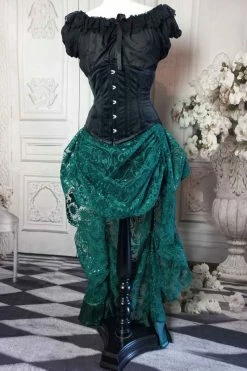Gallery Serpentine Green Lace Victorian Bustle Skirt