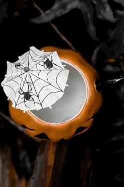 LIVELY GHOSTS Spooky Cocktail Umbrellas [SPIDERS] -AKUMU INK shop halloween bday party favors