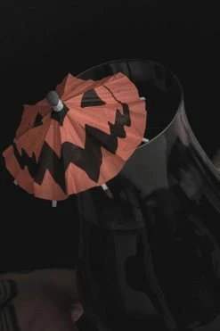 LIVELY GHOSTS Spooky Cocktail Umbrellas [PUMPKIN] -AKUMU INK shop halloween goth party