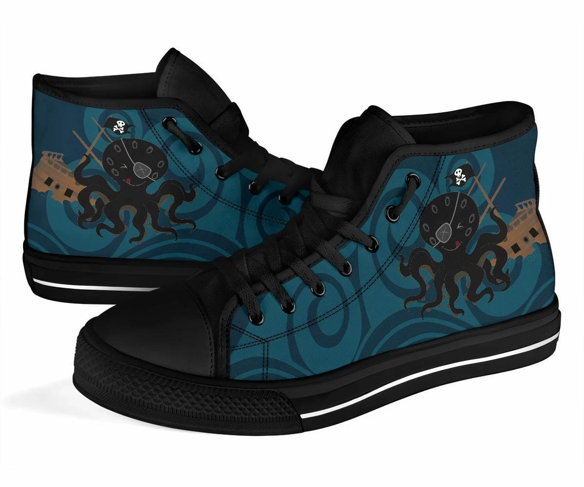 Gallery Serpentine Pirate Kraken Ocean, Women's Hi Tops, FREE Shipping 4 Gallery Serpentine Pirate Kraken Ocean, Women's Hi Tops, FREE Shipping - Image 2