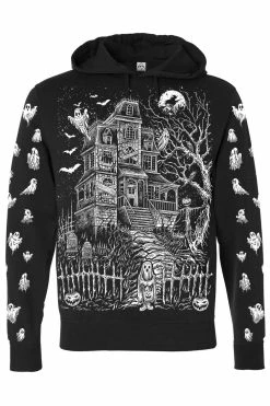 VampireFreaks Haunted Mansion Hoodie [Zipper Or Pullover] -AKUMU INK shop haunged house ghosts pullover hoodie resize