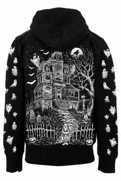 VampireFreaks Haunted Mansion Hoodie [Zipper Or Pullover] -AKUMU INK shop haunted house ghosts hoodie back resize