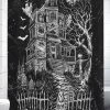 VampireFreaks Haunted Mansion Shower Curtain -AKUMU INK shop haunted house shower curtain