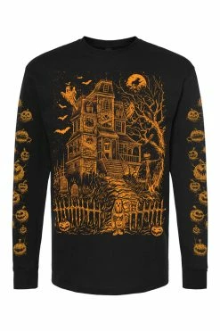 VampireFreaks Haunted Mansion Tee [Pumpkin Orange] -AKUMU INK shop hauntedPumpkins Longsleeve