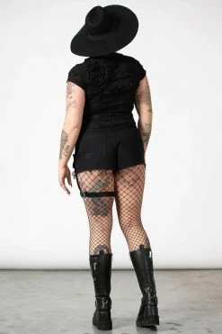 KILLSTAR Fury Road Denim Garter Shorts -AKUMU INK shop hfthyth