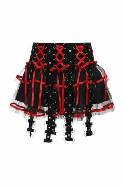 Popsoda Chai Mini Skirt [BLACK/RED] -AKUMU INK shop hlb50150z chai skirt blk red 10