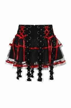 Popsoda Chai Mini Skirt [BLACK/RED] -AKUMU INK shop hlb50150z chai skirt blk red 12