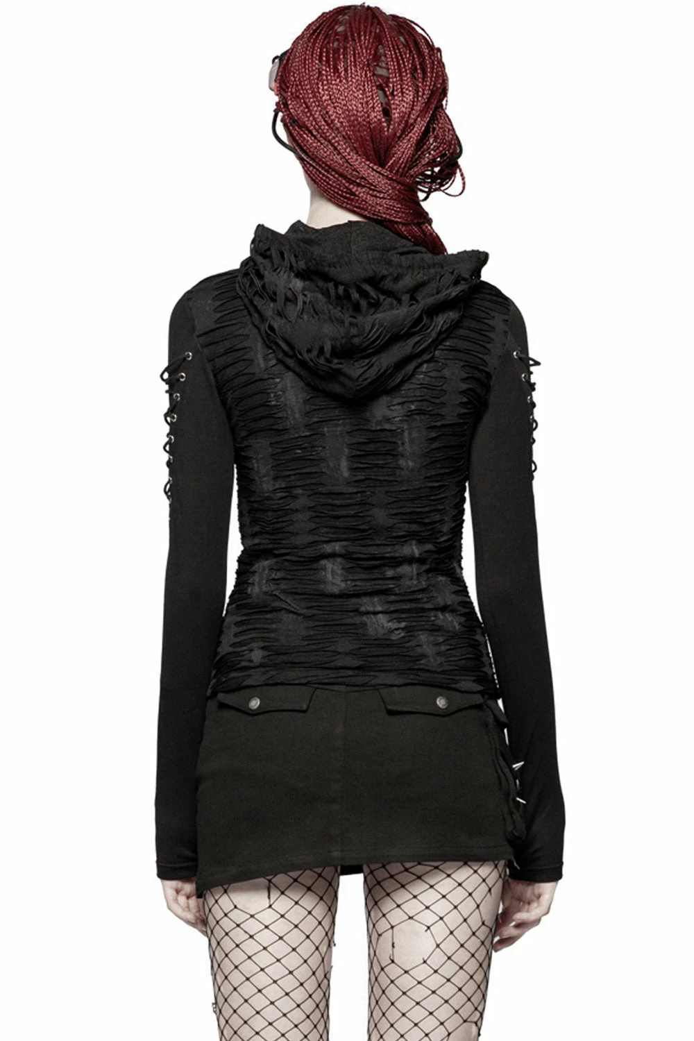 PUNK RAVE Warling Shredded Hooded Top 5 PUNK RAVE Warling Shredded Hooded Top - Image 3