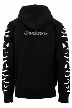 VampireFreaks Vampire Castle Hoodie W/ Bat Sleeves [BLACK/WHITE] -AKUMU INK shop hoodie back vf logo 044fc2ce 9d48 4b04 beb2 497dd7e8f255