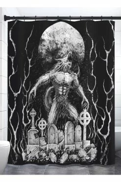 VampireFreaks Howl At The Moon Werewolf Shower Curtain