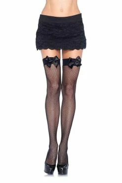 LEG AVENUE I'm Your Goth Gift Fishnet Thigh Highs [BLACK]