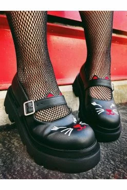 Demonia Make Kitty Cat Meow Mary Janes [RENEGADE-56]