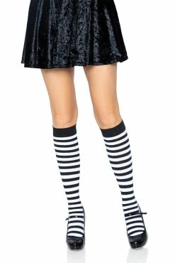 LEG AVENUE Striped Knee High Stockings