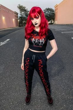 VampireFreaks Vampire Bat Joggers [Red Bats]