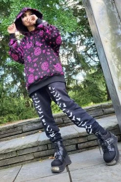 VampireFreaks Vampire Bat Joggers [White Bats]