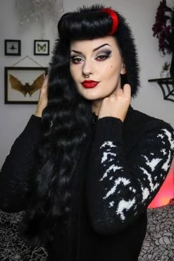 Too Fast Stars And Bats Zip Up Cardigan Sweater